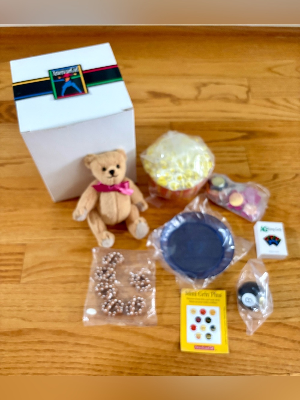 American Girl Nighttime Treats Accessories 2000 Teddy Bear Popcorn Retired NEW